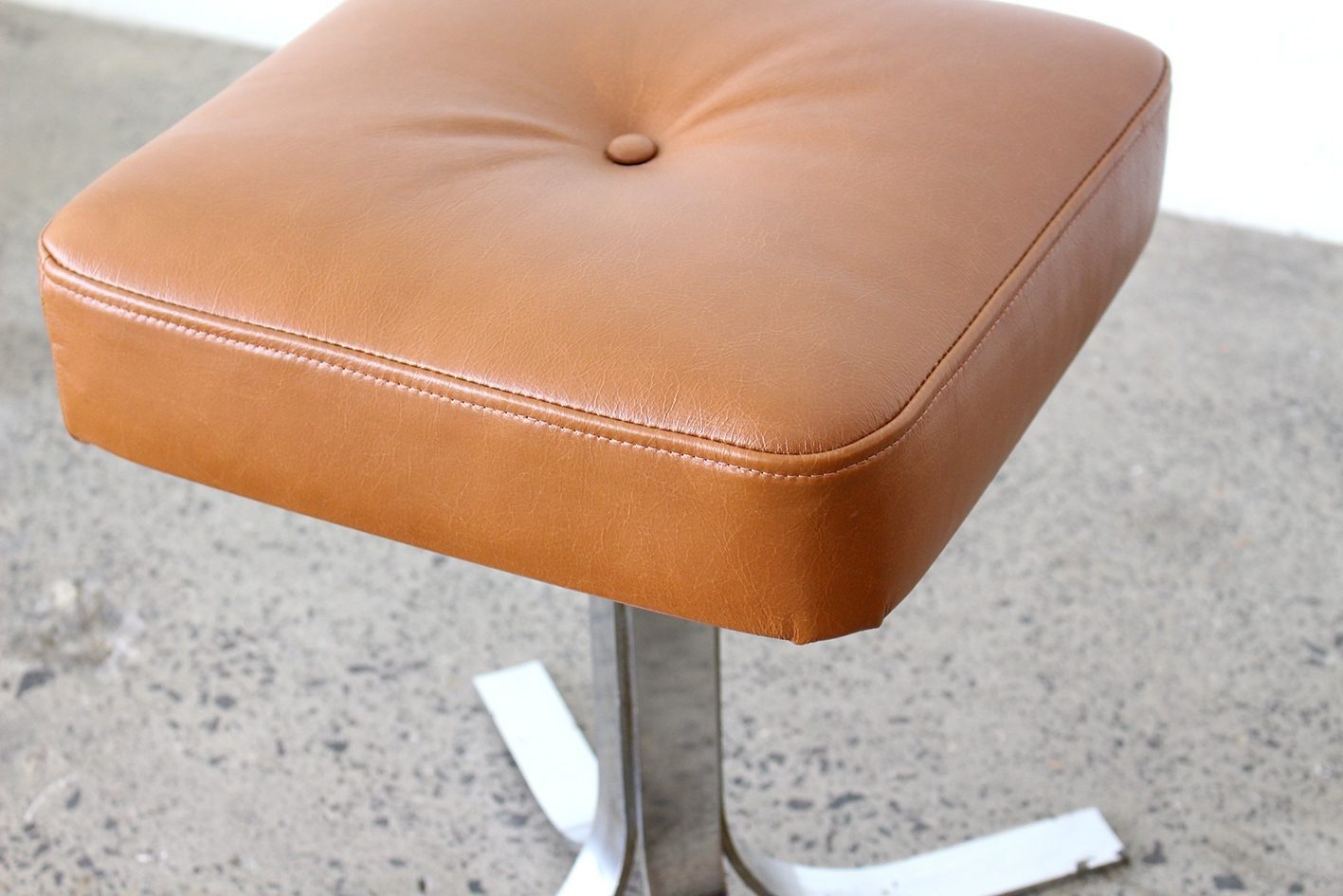Vintage chrome & leather stool