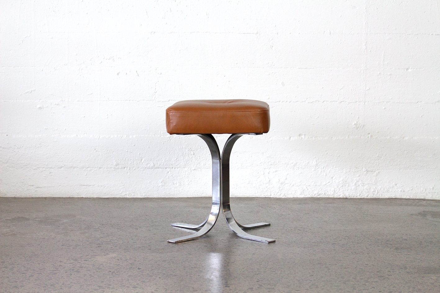 Vintage chrome & leather stool