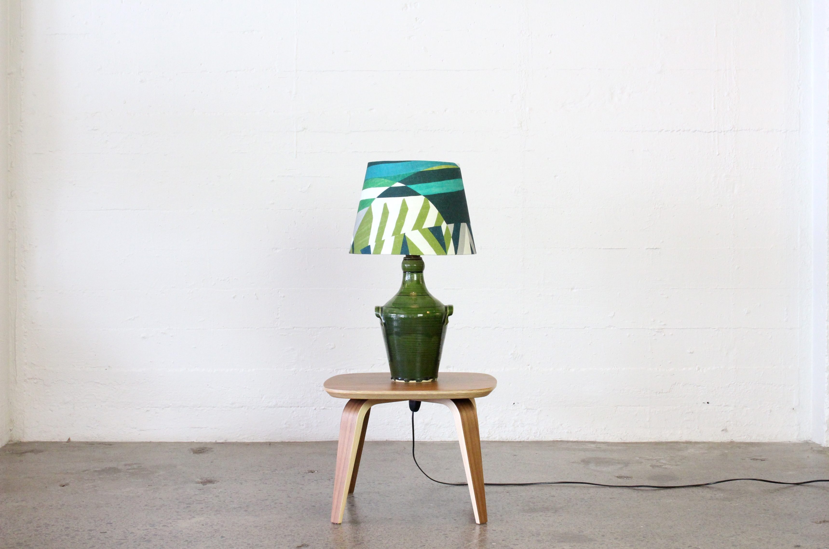 Vintage green ceramic lamp - abstract
