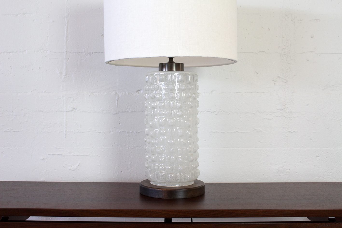 Vintage brutalist glass lamp