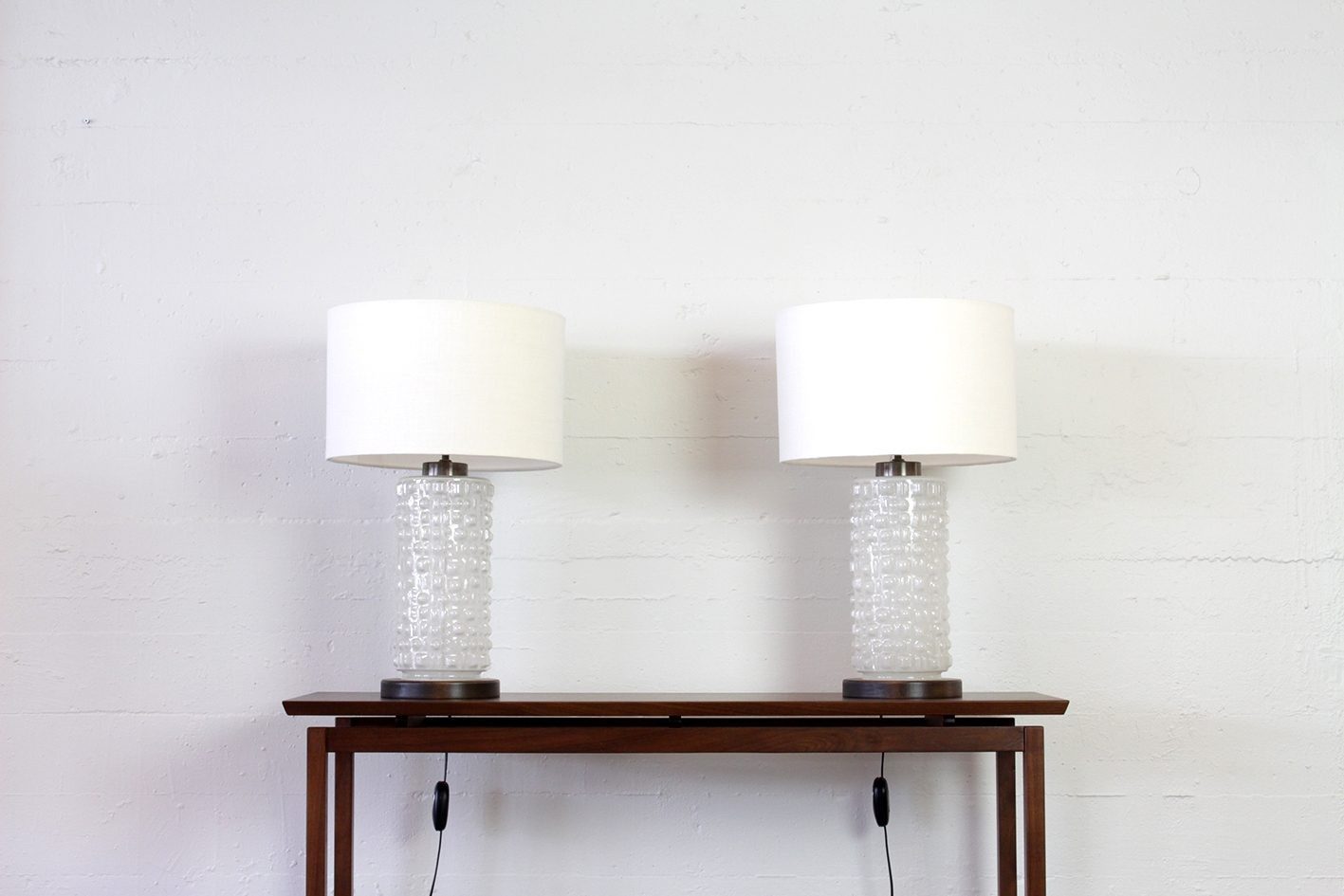 Vintage brutalist glass lamp