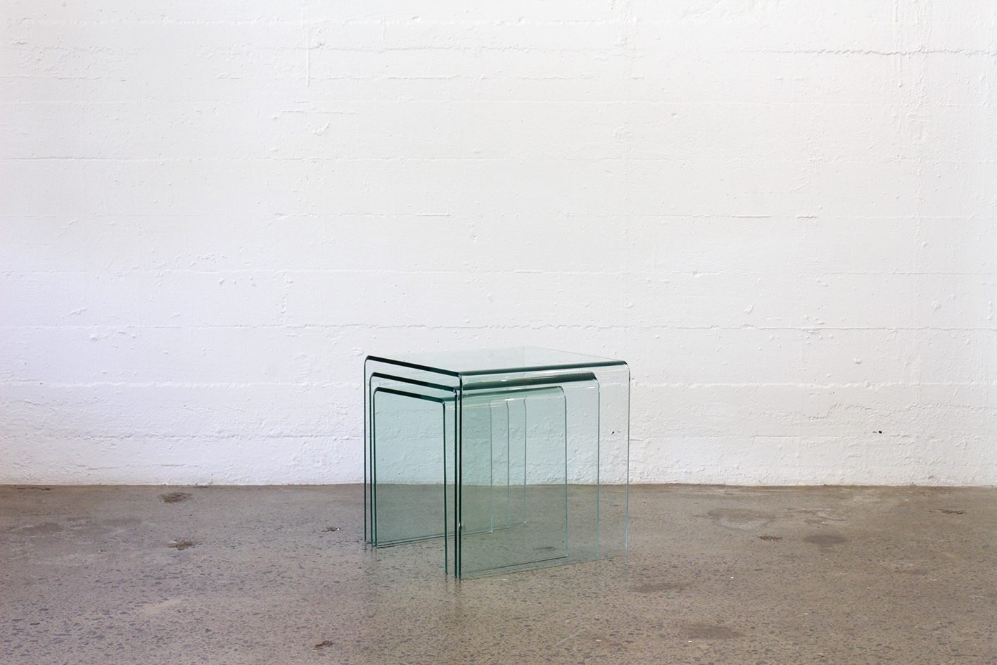 Vintage glass nest of tables