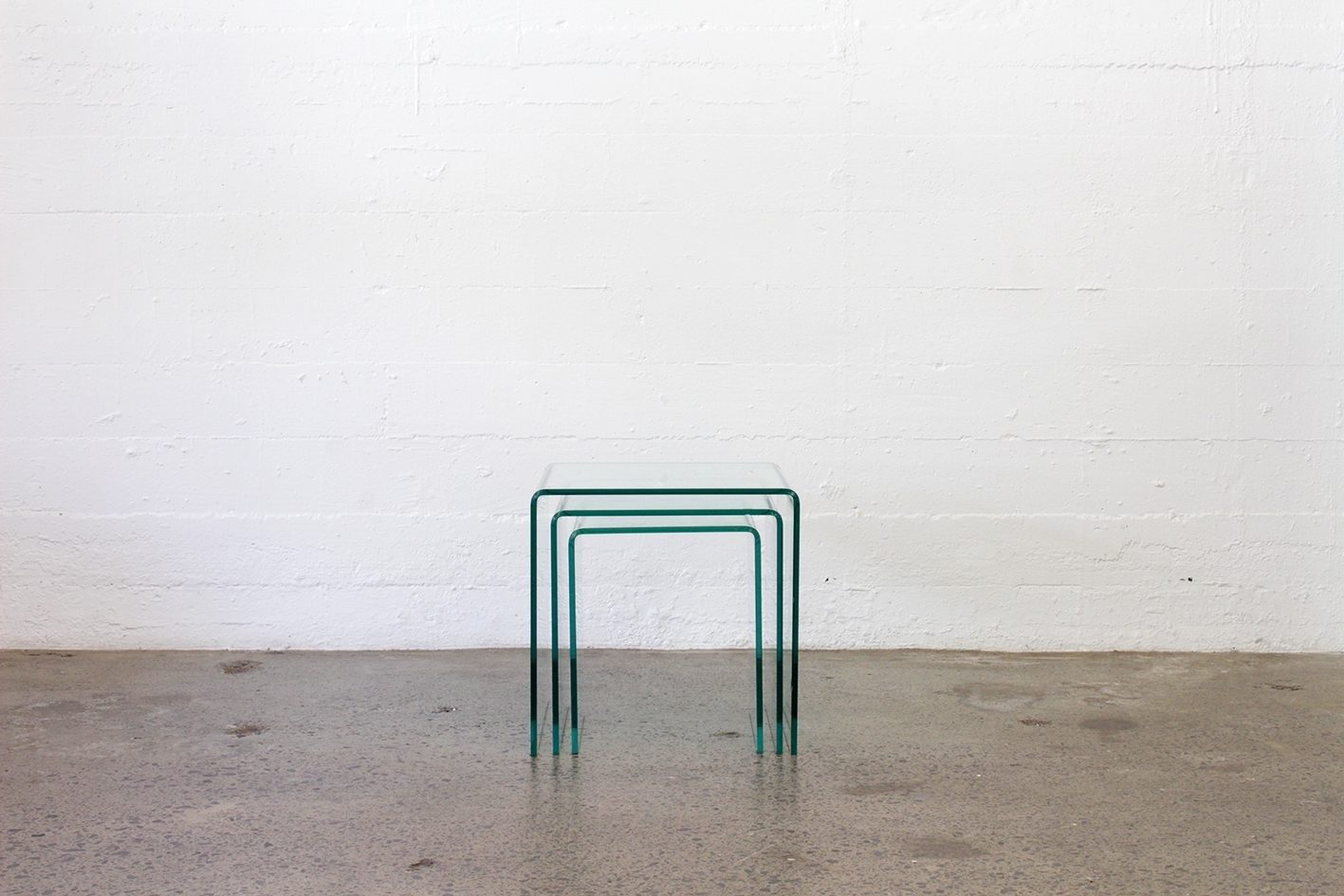 Vintage glass nest of tables