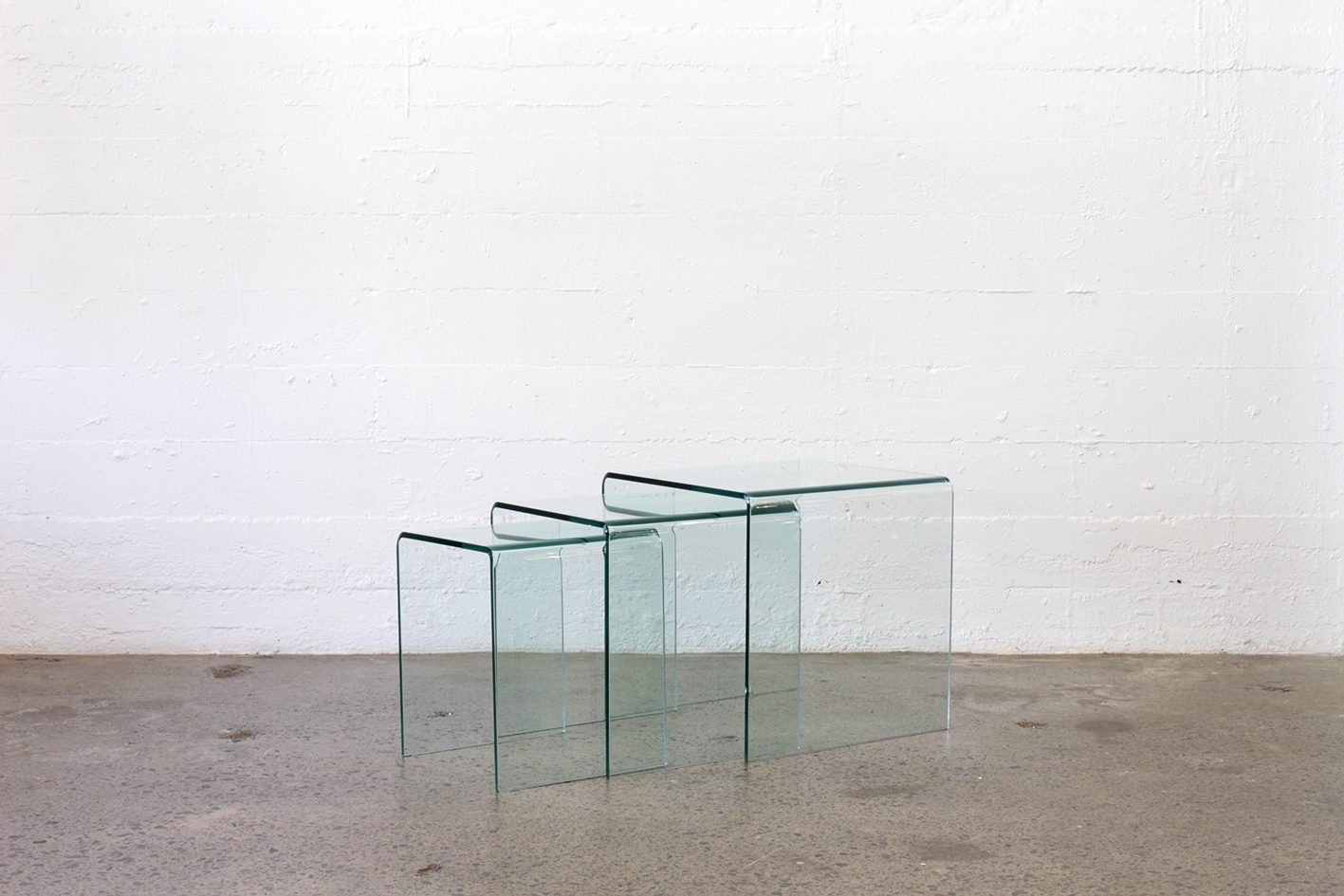 Vintage glass nest of tables