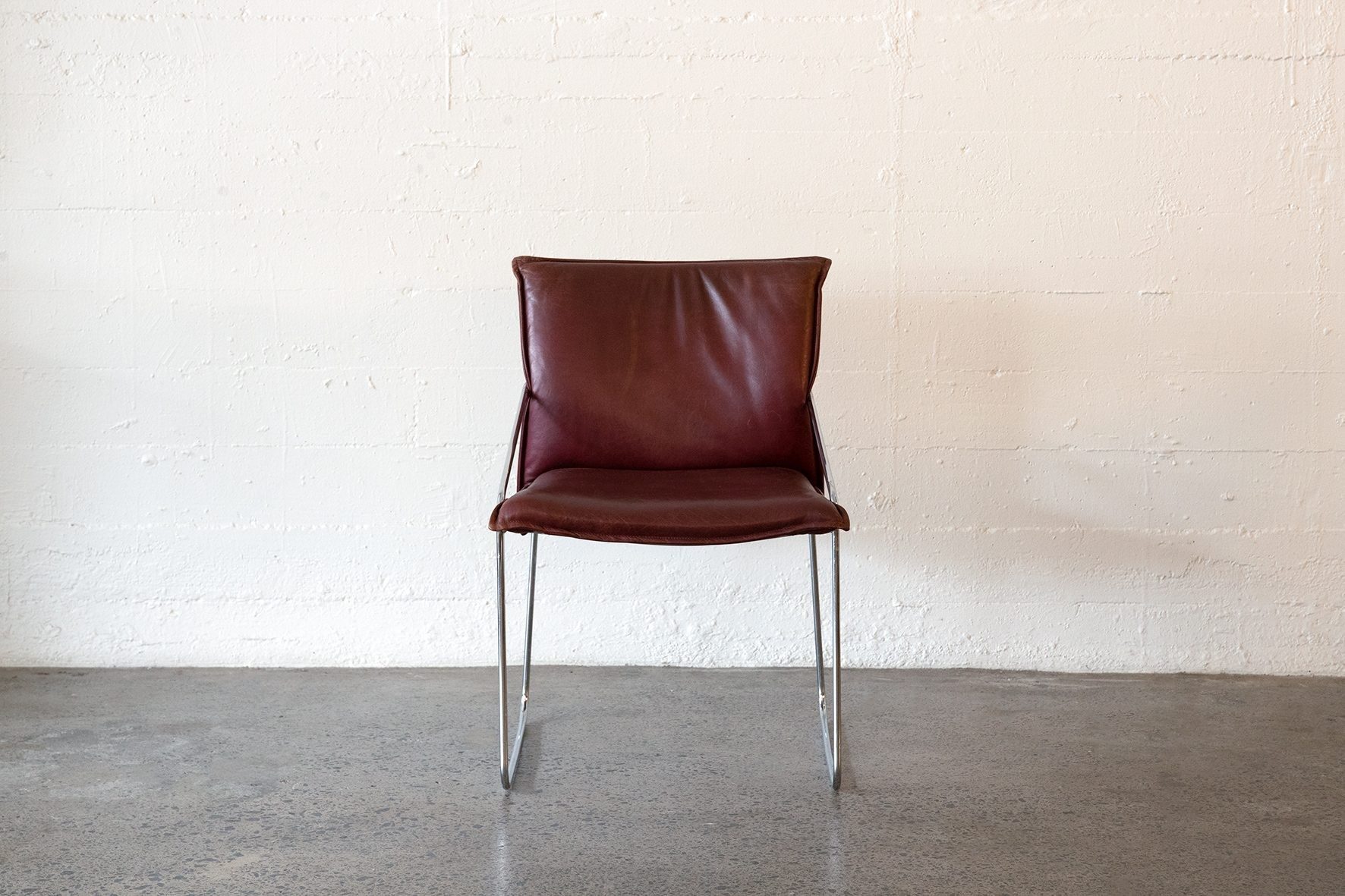 Pair of vintage leather and chrome chairs - SOLD