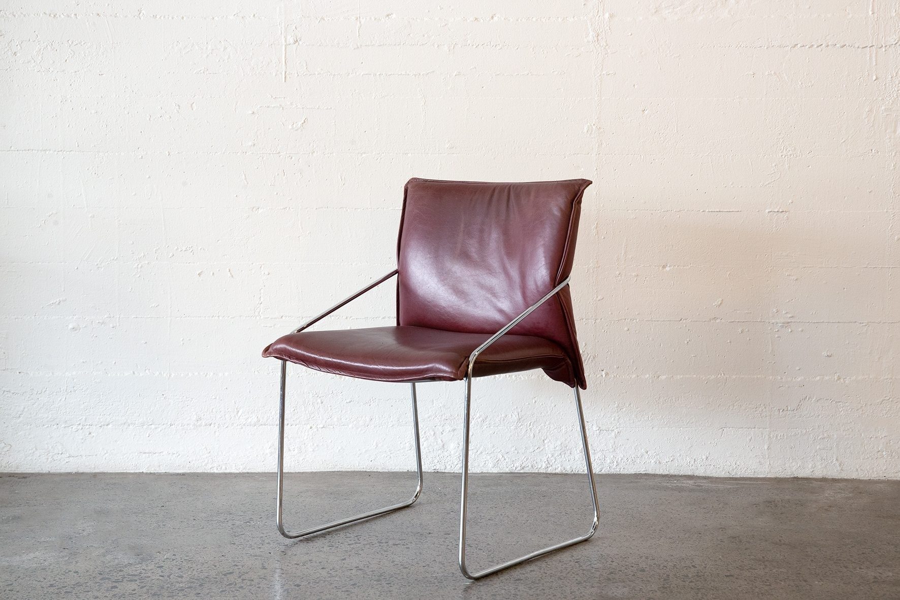 Pair of vintage leather and chrome chairs - SOLD