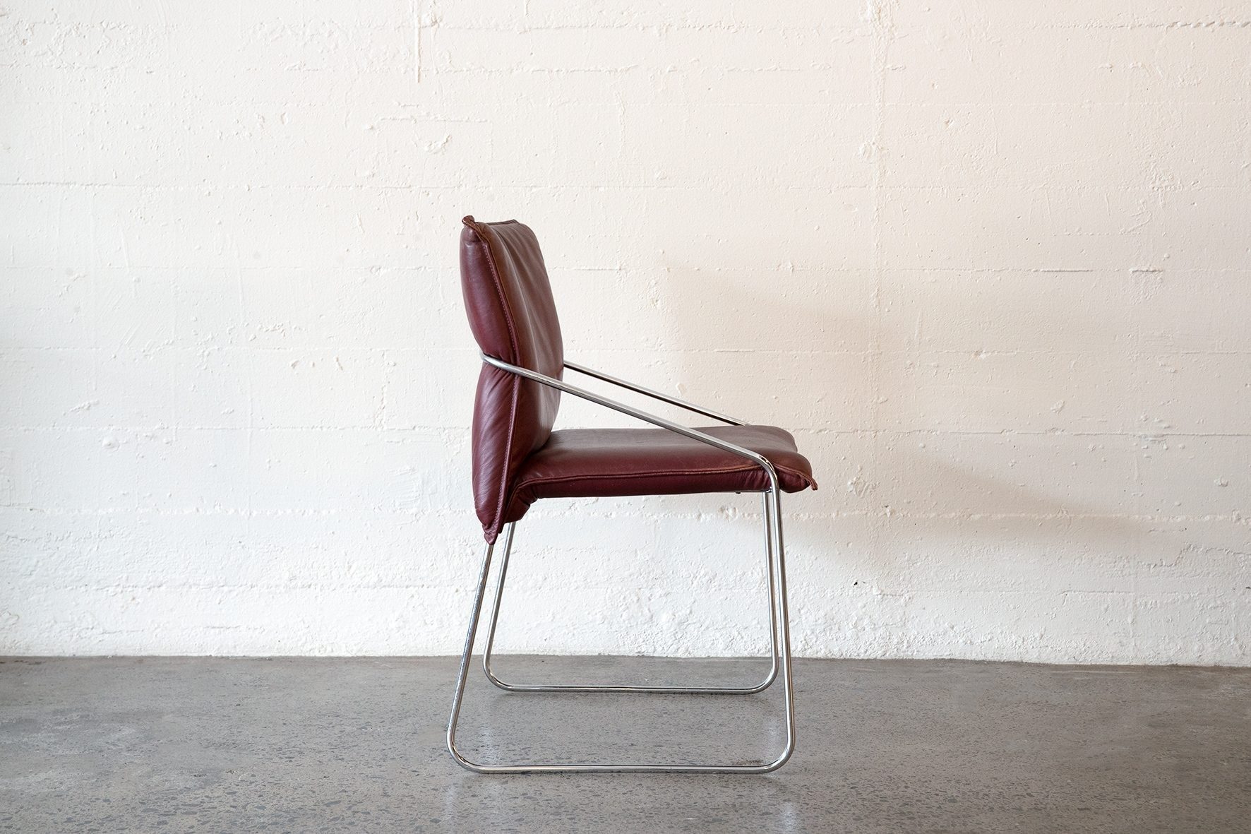 Pair of vintage leather and chrome chairs - SOLD