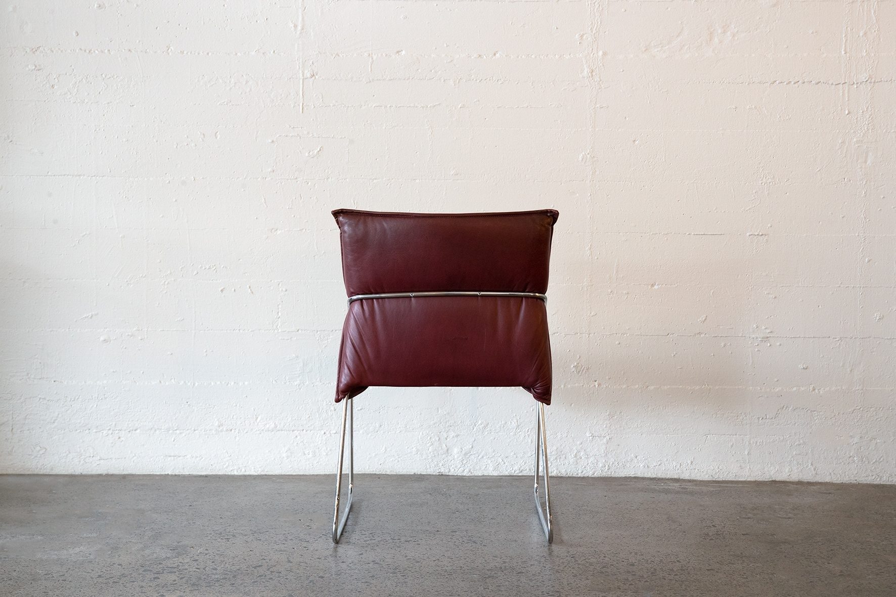 Pair of vintage leather and chrome chairs - SOLD