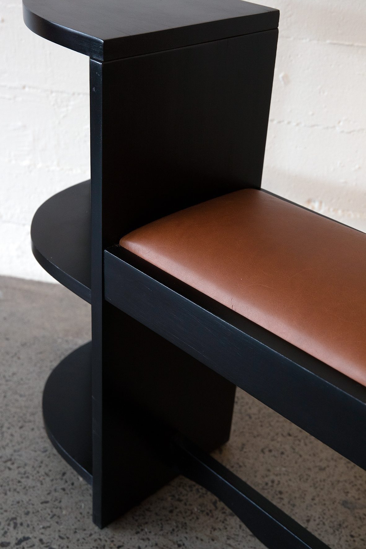 Vintage telephone table with curved shelf