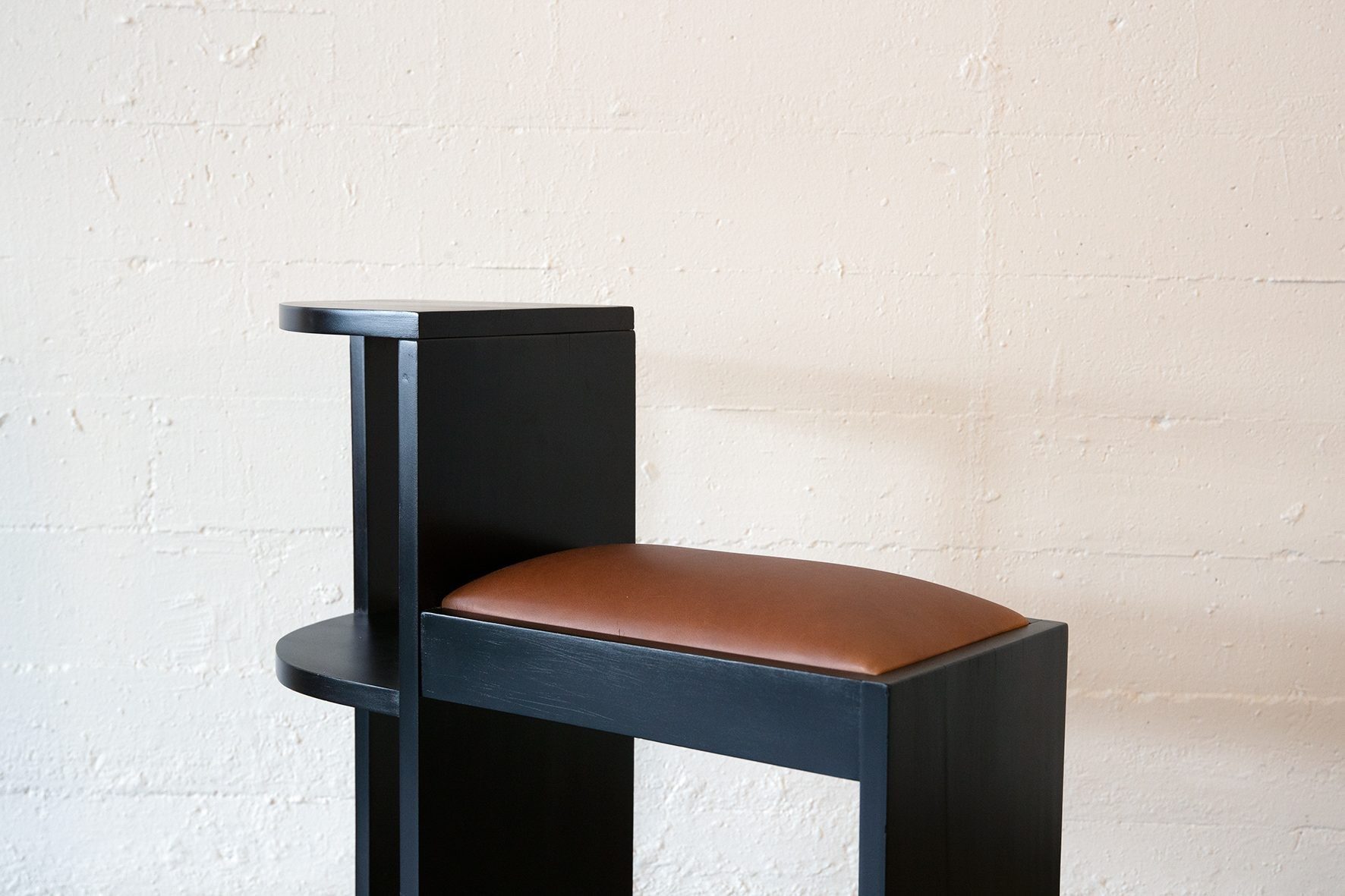 Vintage telephone table with curved shelf