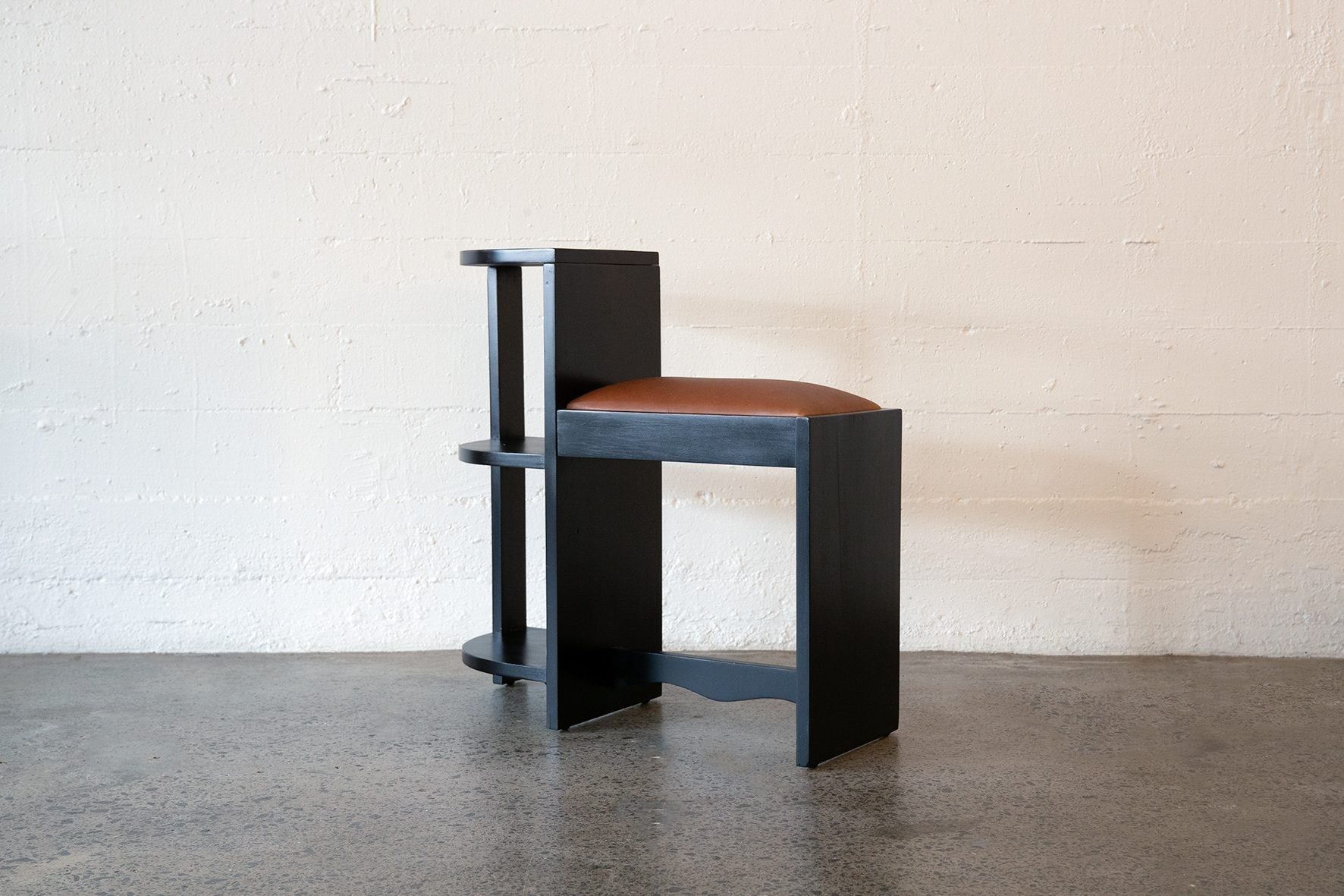 Vintage telephone table with curved shelf