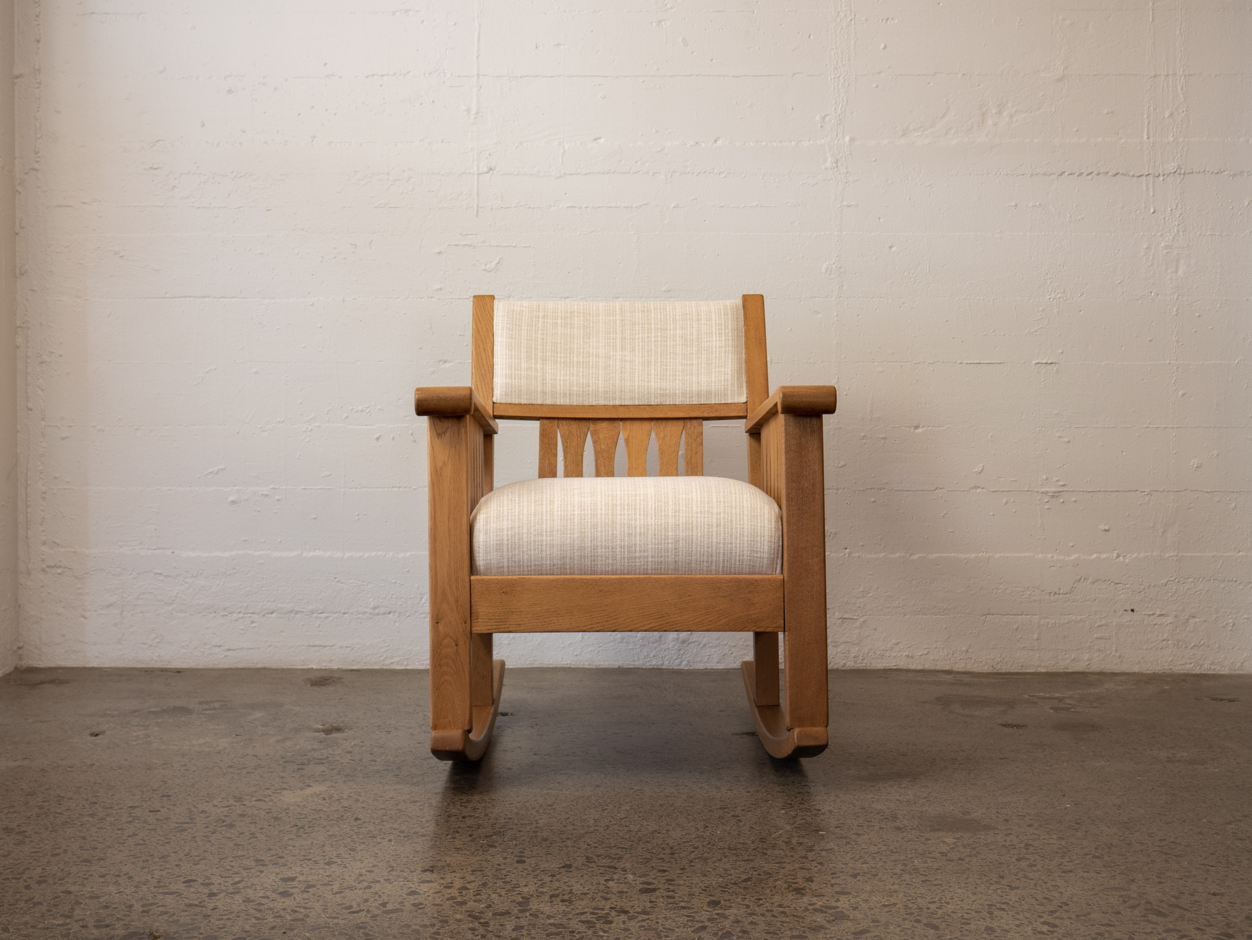 Vintage Scandinavian oak rocking chair