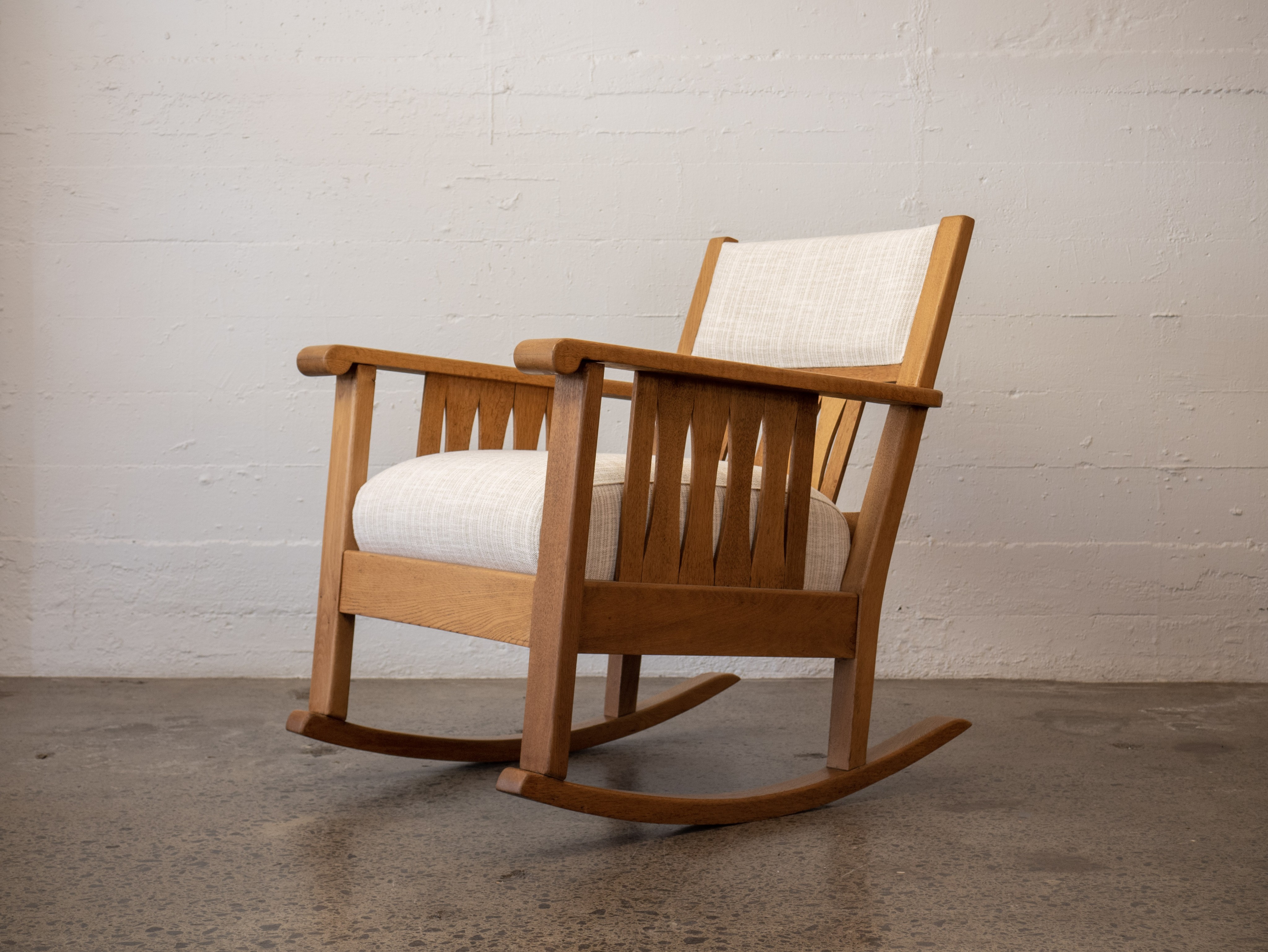 Vintage Scandinavian oak rocking chair
