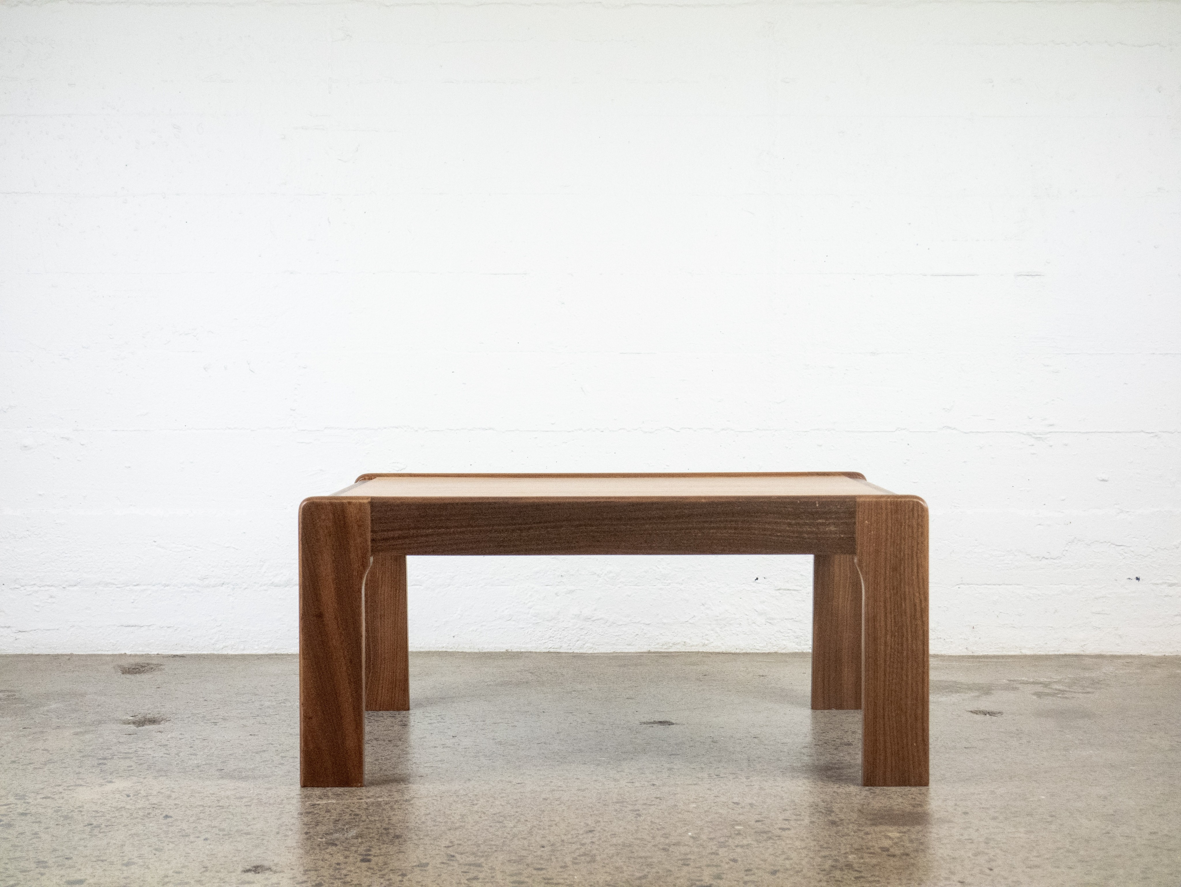 Walnut and teak coffee table