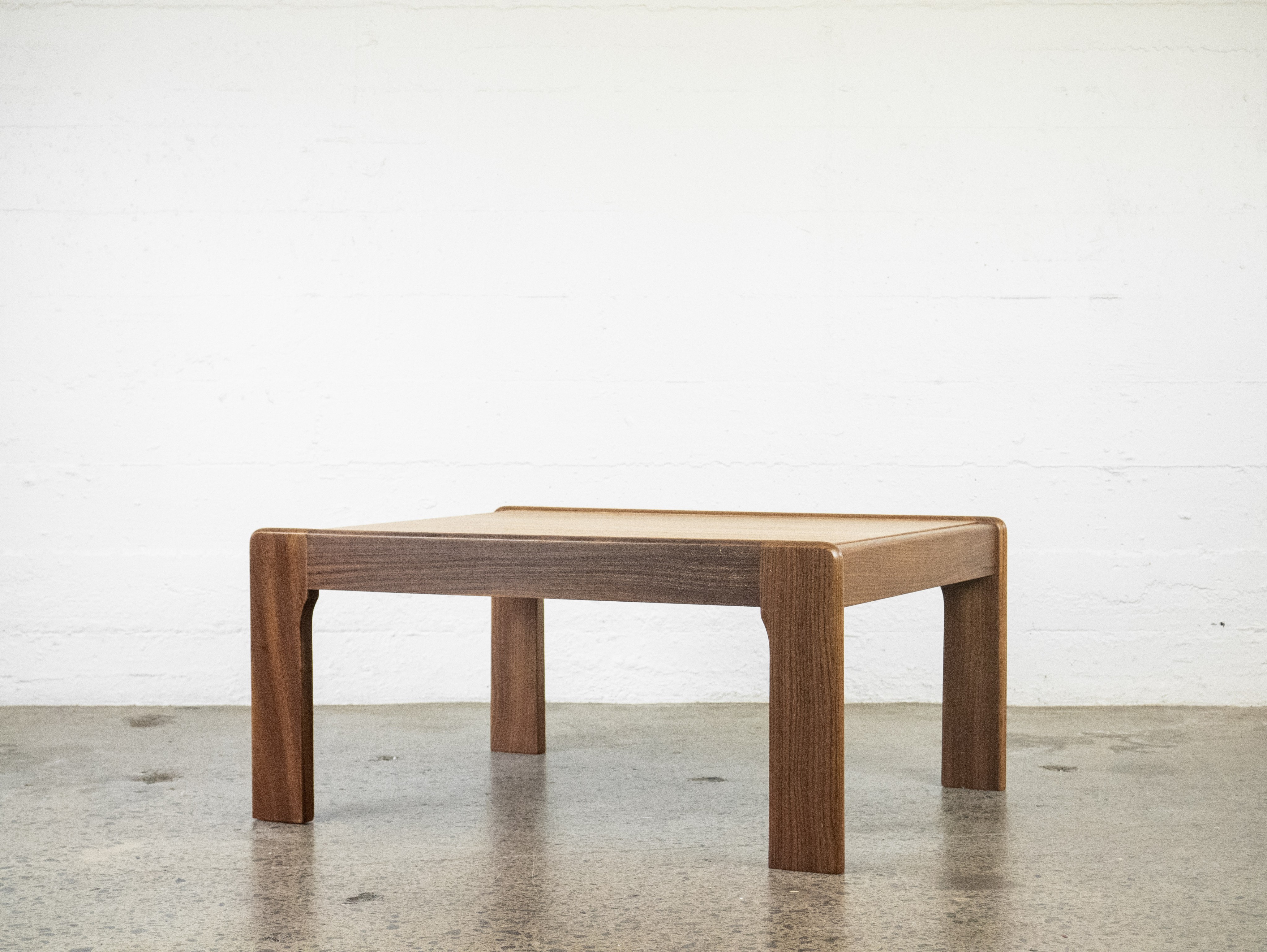 Walnut and teak coffee table