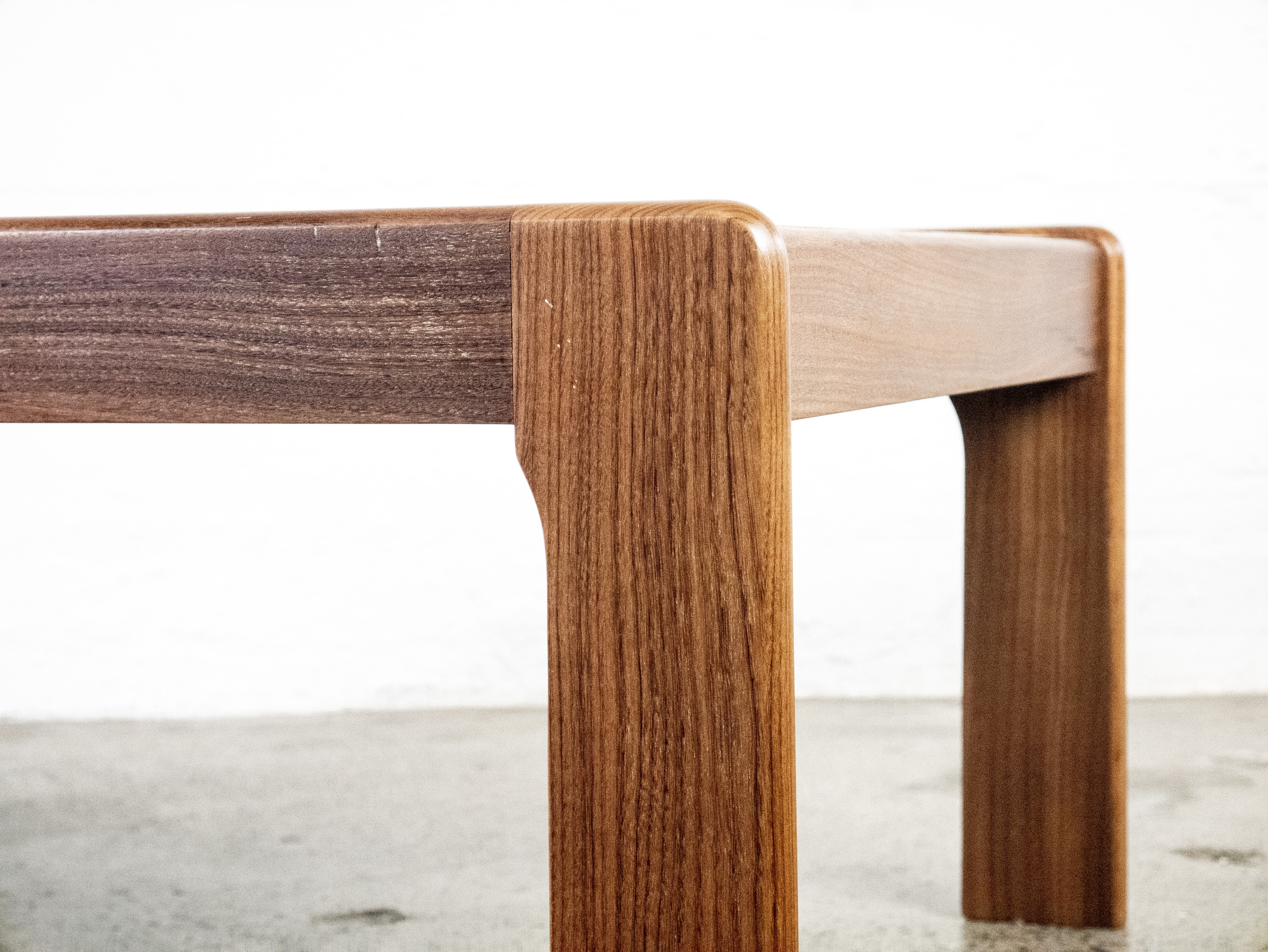 Walnut and teak coffee table